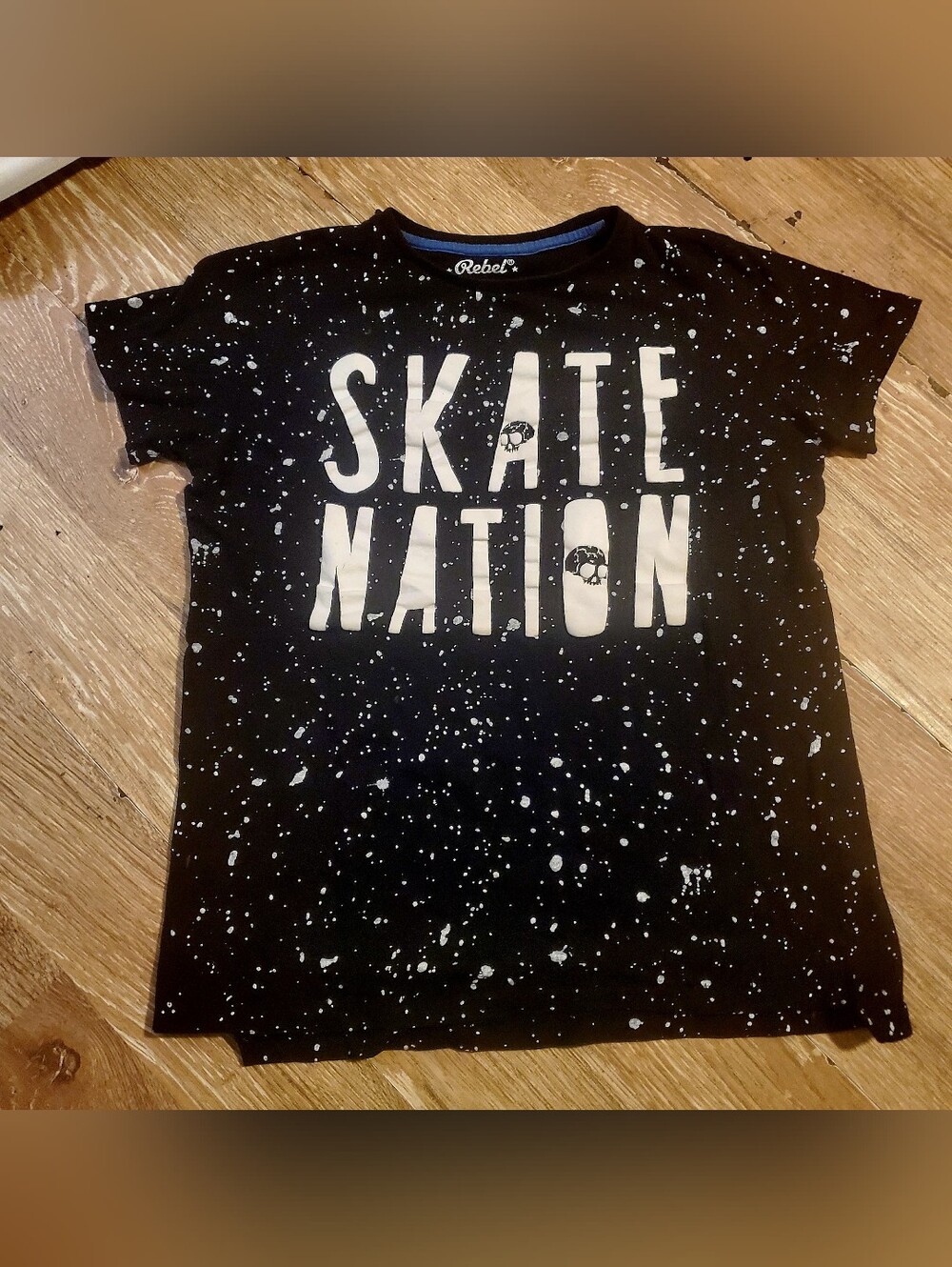 Rebels By Primarl Black Skate Nation Splatter Graphic Tee